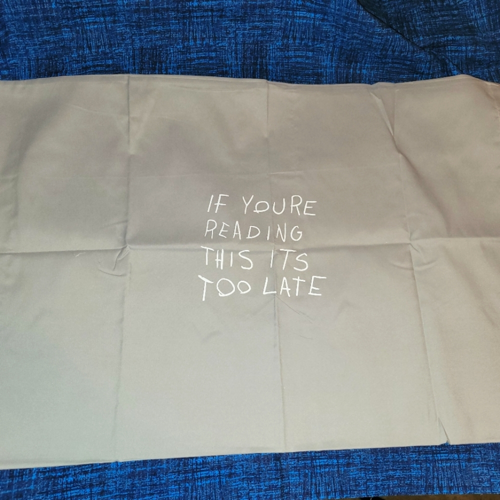 Brand New ALF Pillowcase Set of 2 "It's Too Late" - Queen Sz - Grey